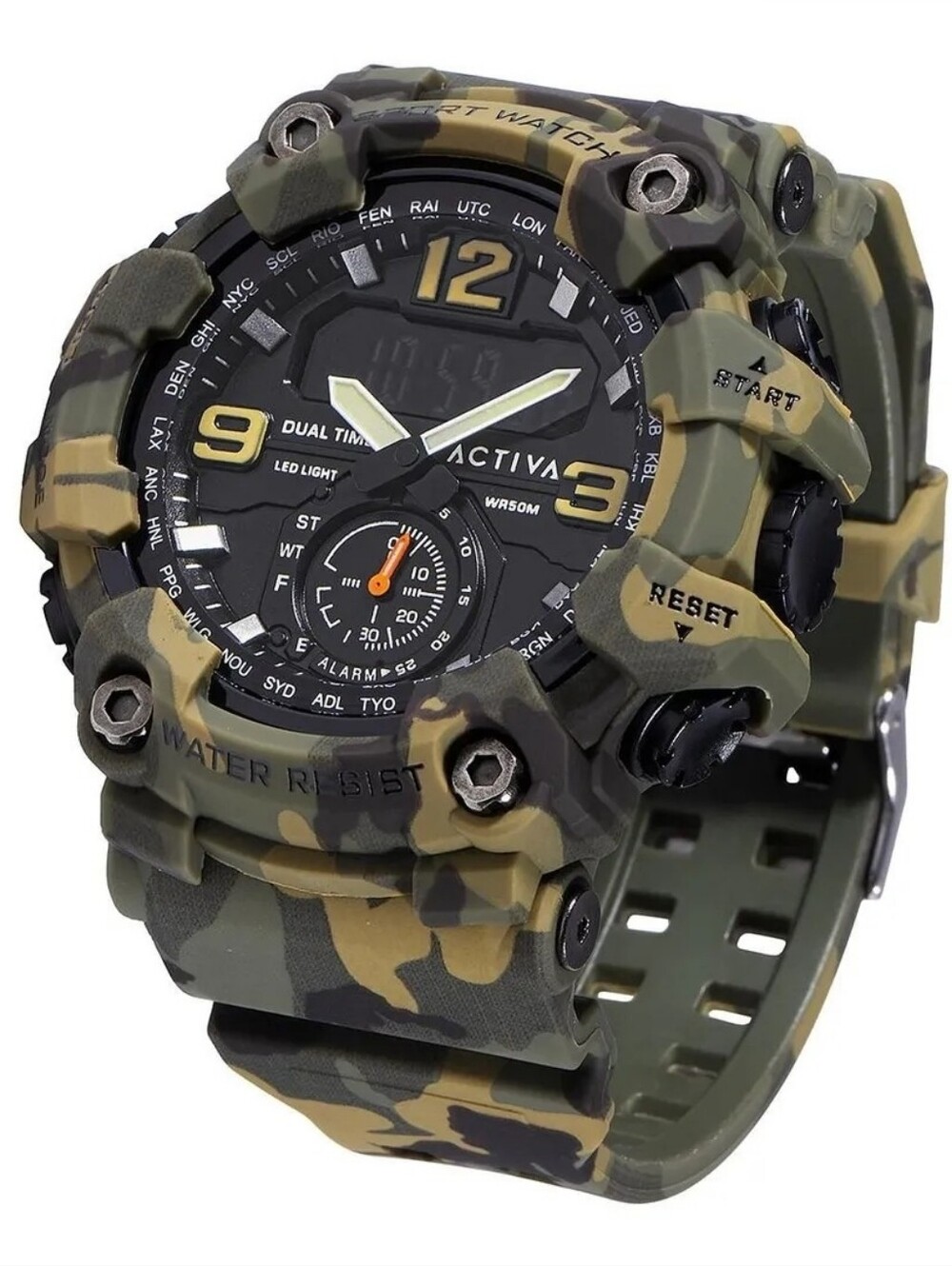 NWT Activa X Invicta BlackOps Digital Men's Watch - 56mm. Camoflage ACW1637-004